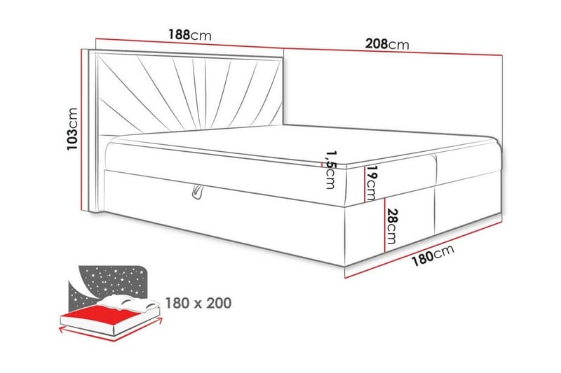 Oberting Sengeramme 180x200 cm - Møbler - Senger - Sengeramme & sengestamme