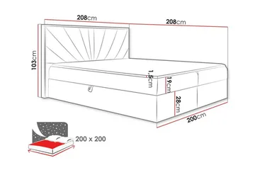 Oberting Sengeramme 200x200 cm - Møbler - Senger - Sengeramme & sengestamme