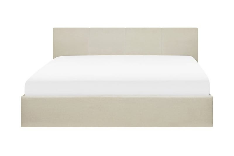 Orbey Sengeramme med Oppbevaring 160x200 cm i Stoff med Sengegavl, Beige