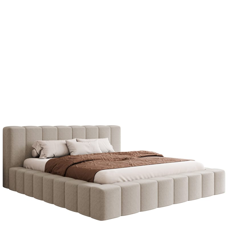 Orvinel Sengeramme 160x200 cm med Oppbevaring, Beige