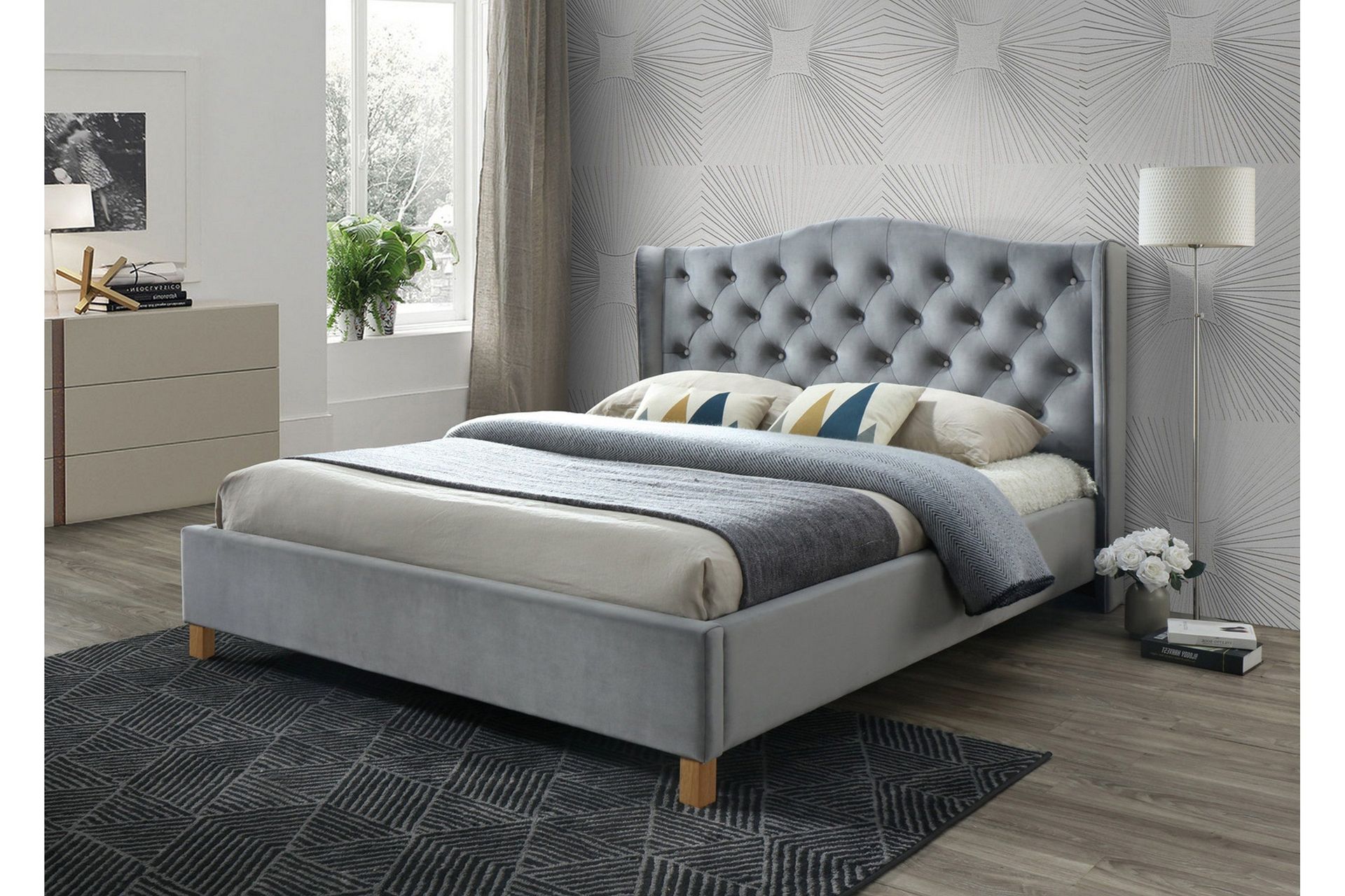 Paonia Sengeramme 180x200 cm - Grå