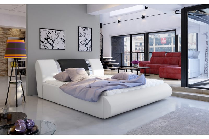 Perow Sengeramme 180x200 cm, Hvit/Svart