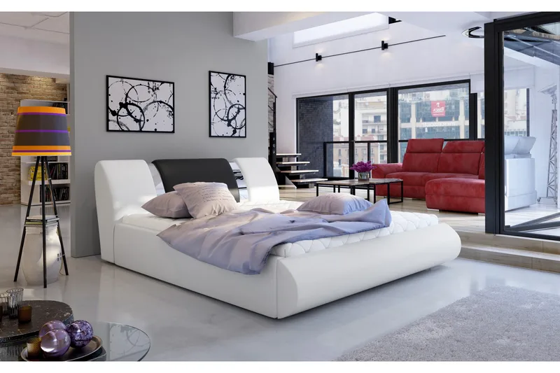 Perow Sengeramme 180x200 cm, Hvit/Svart