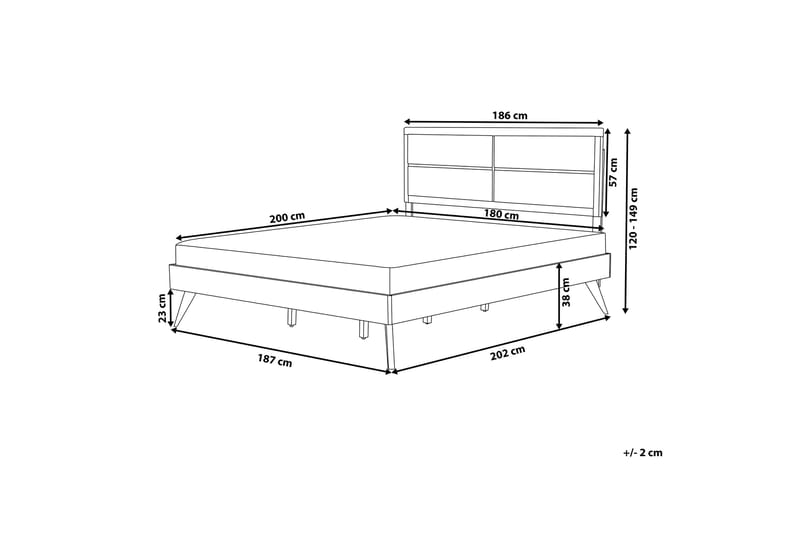 Poissy Dobbeltseng 180 | 200 cm - Tre / Natur - Møbler - Senger - Sengeramme & sengestamme