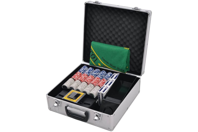 Poker-/blackjacksett med 600 laser-sjetonger aluminium - Møbler - Senger - Sengeramme & sengestamme