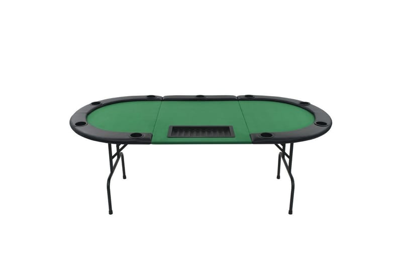 Pokerbord 9 spillere sammenleggbar 3-delt oval grønn - Møbler - Senger - Sengeramme & sengestamme