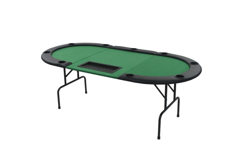 Pokerbord 9 spillere sammenleggbar 3-delt oval grønn - Møbler - Senger - Sengeramme & sengestamme