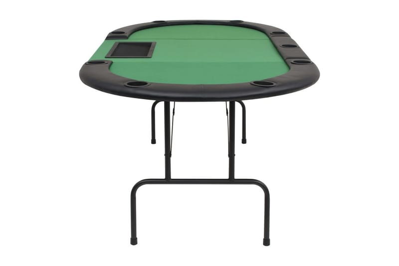 Pokerbord 9 spillere sammenleggbar 3-delt oval grønn - Sengeramme & sengestamme