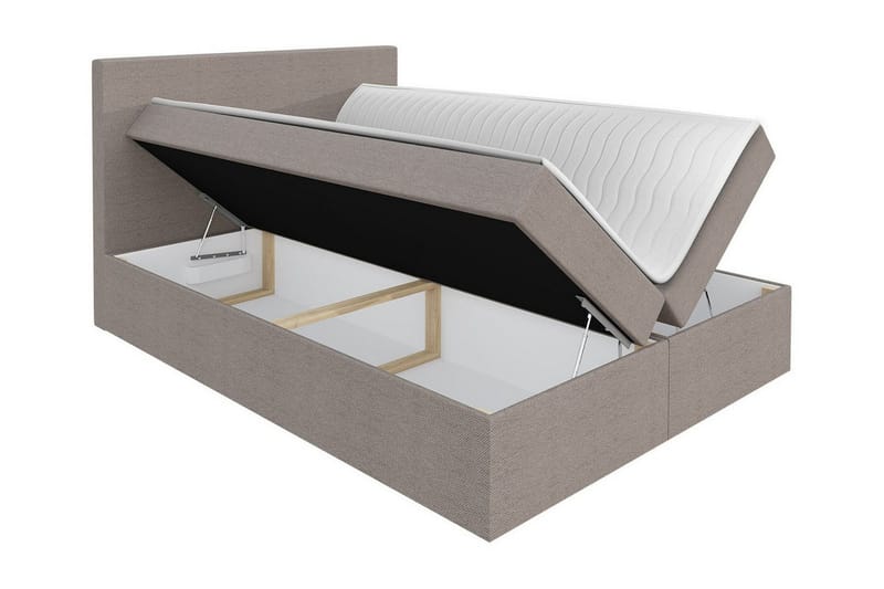 Pries Sengepakke 140x200 cm i Stoff med Sengegavl + Overmadrass med Fasthetsgrad Medium - Blå - Møbler - Senger - Sengeramme & sengestamme