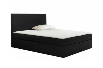 Pries Sengeramme med Oppbevaring 200x200 cm i Stoff med Sengegavl - Svart - Møbler - Senger - Sengeramme & sengestamme