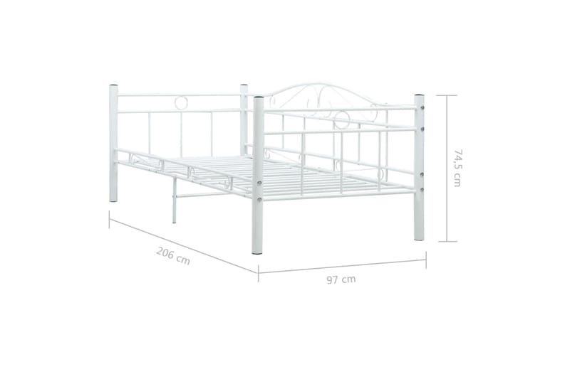 Ramme til dagseng hvit metall 90x200 cm - Møbler - Senger - Sengeramme & sengestamme