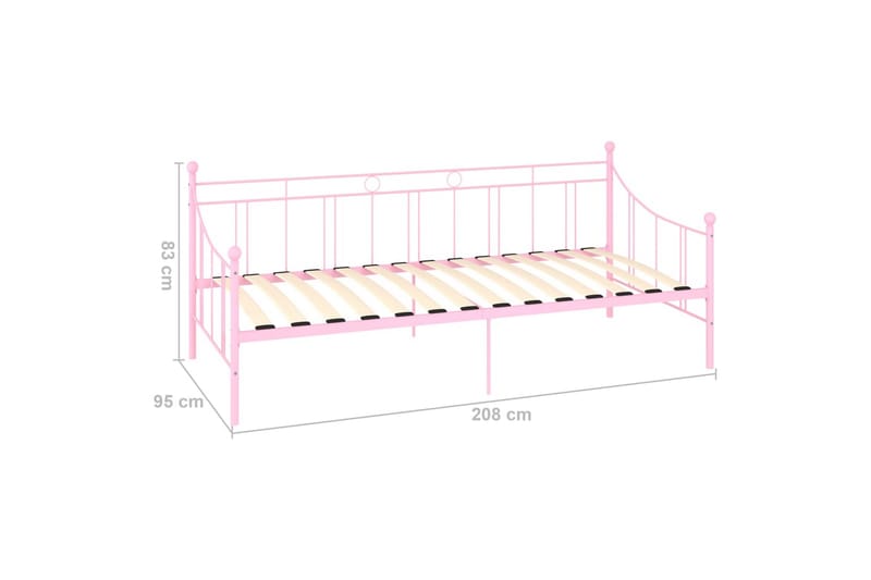 Ramme til dagseng rosa metall 90x200 cm - Møbler - Senger - Sengeramme & sengestamme
