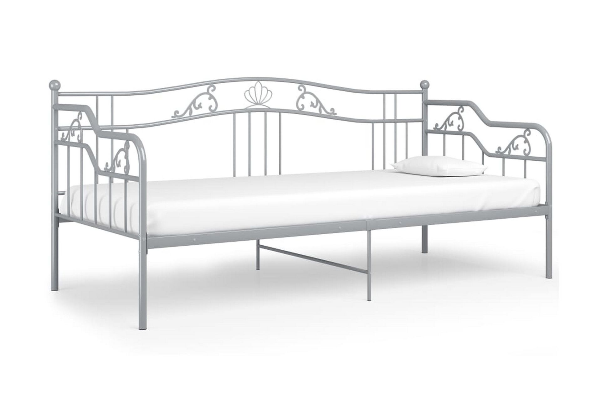 Ramme til sovesofa grå metall 90x200 cm - Grå - Møbler - Senger - Sengeramme & sengestamme