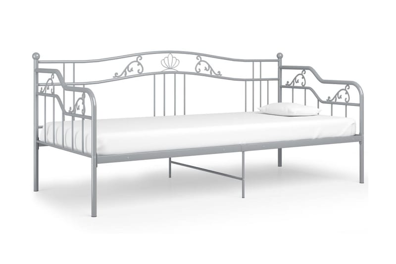 Ramme til sovesofa grå metall 90x200 cm - Grå - Møbler - Senger - Sengeramme & sengestamme