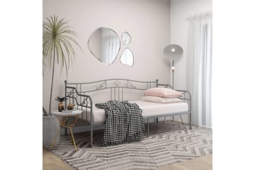 Ramme til sovesofa grå metall 90x200 cm - Grå - Møbler - Senger - Sengeramme & sengestamme