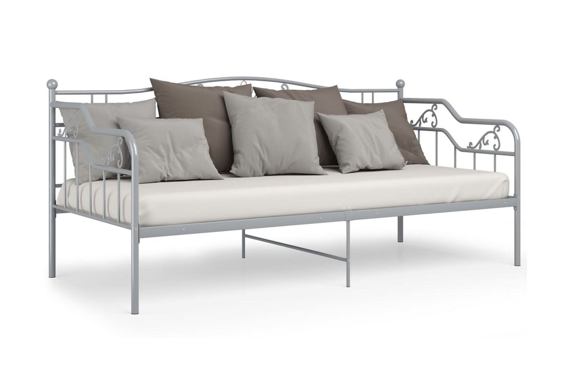 Ramme til sovesofa grå metall 90x200 cm - Grå - Møbler - Senger - Sengeramme & sengestamme