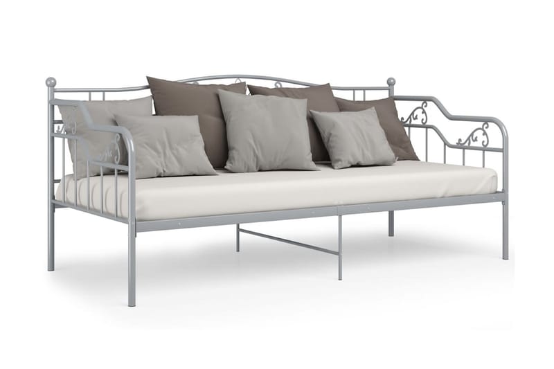 Ramme til sovesofa grå metall 90x200 cm - Grå - Sengeramme & sengestamme