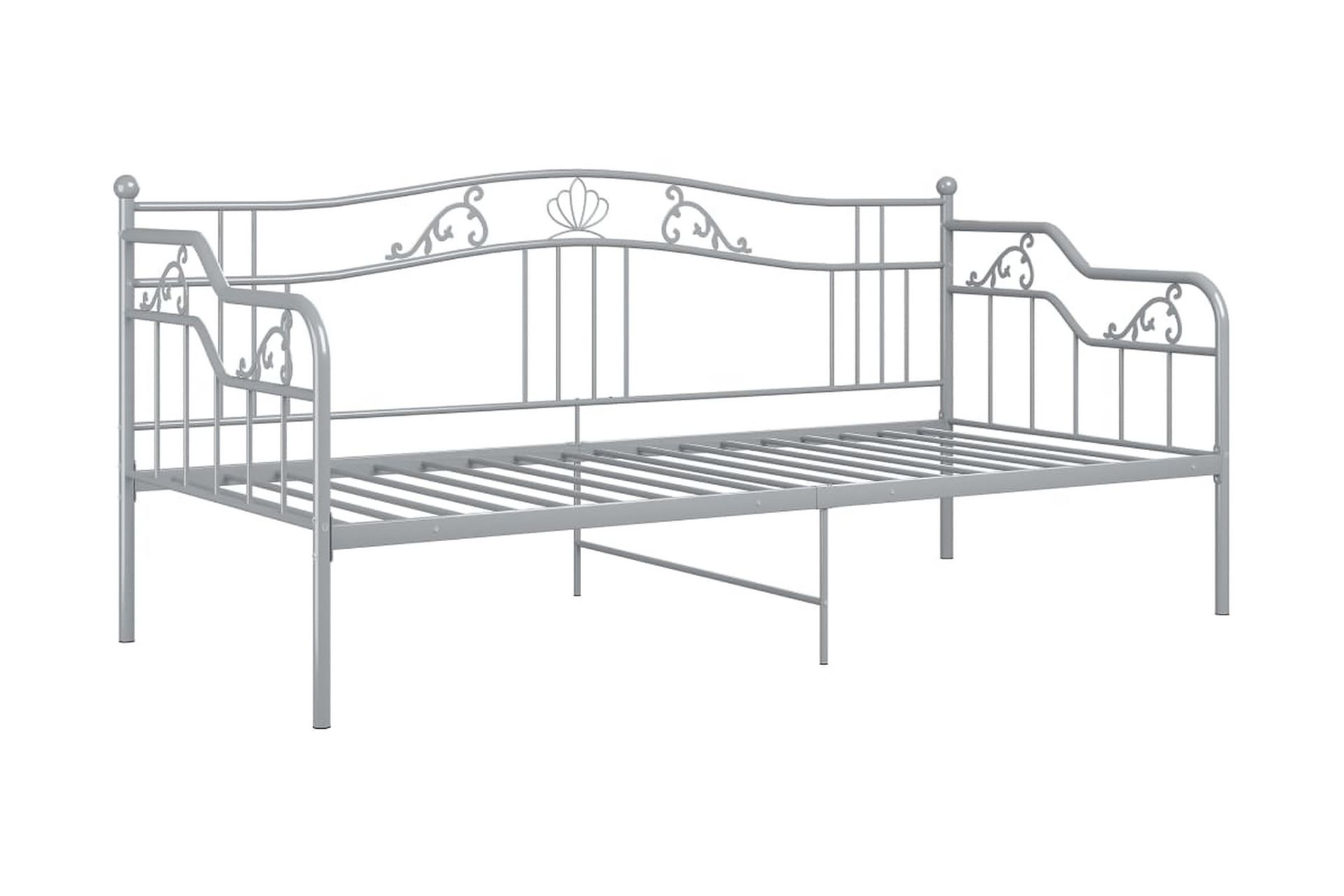 Ramme til sovesofa grå metall 90x200 cm - Grå - Møbler - Senger - Sengeramme & sengestamme