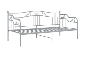 Ramme til sovesofa grå metall 90x200 cm - Grå - Møbler - Senger - Sengeramme & sengestamme