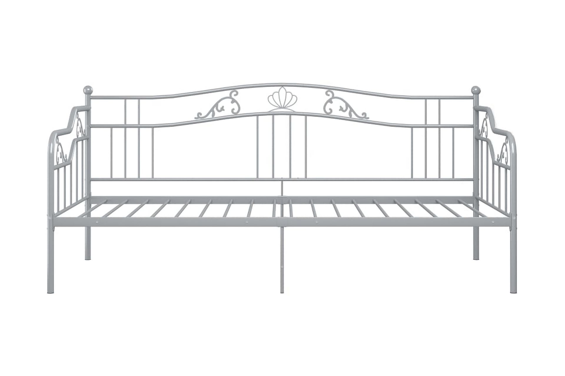 Ramme til sovesofa grå metall 90x200 cm - Grå - Møbler - Senger - Sengeramme & sengestamme