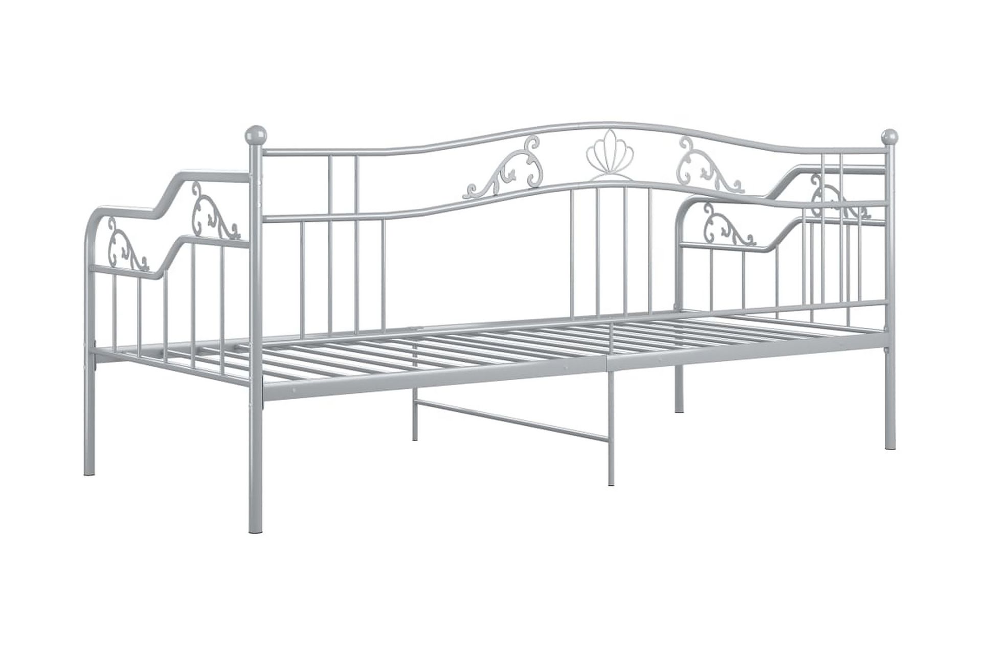 Ramme til sovesofa grå metall 90x200 cm - Grå - Møbler - Senger - Sengeramme & sengestamme