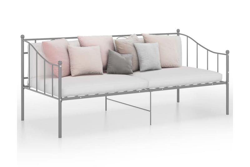 Ramme til sovesofa grå metall 90x200 cm - Grå - Møbler - Senger - Sengeramme & sengestamme