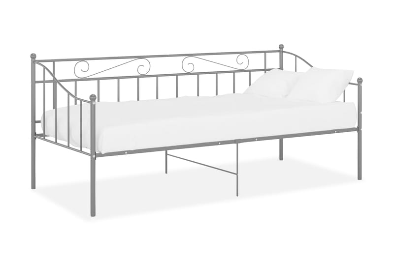Ramme til sovesofa grå metall 90x200 cm - Grå - Møbler - Senger - Sengeramme & sengestamme