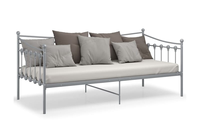 Ramme til sovesofa grå metall 90x200 cm - Grå - Møbler - Senger - Sengeramme & sengestamme
