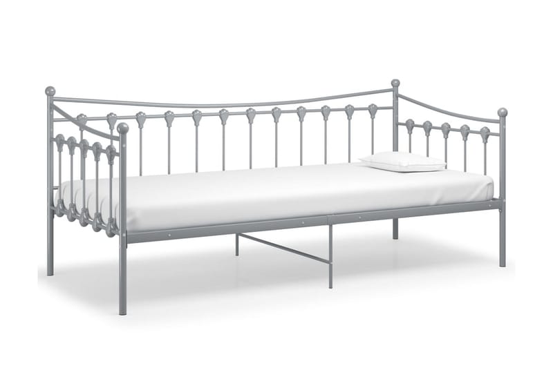 Ramme til sovesofa grå metall 90x200 cm - Grå - Møbler - Senger - Sengeramme & sengestamme