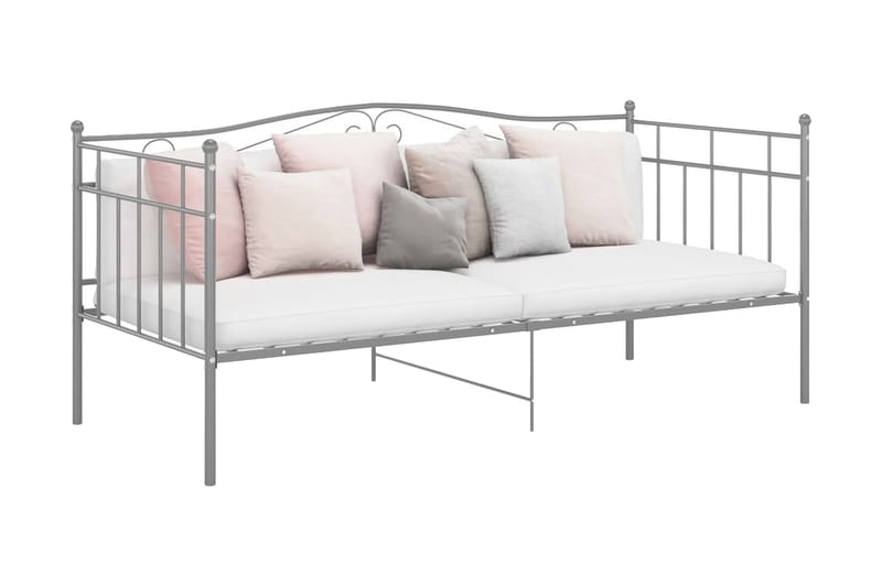 Ramme til sovesofa grå metall 90x200 cm - Grå - Møbler - Senger - Sengeramme & sengestamme