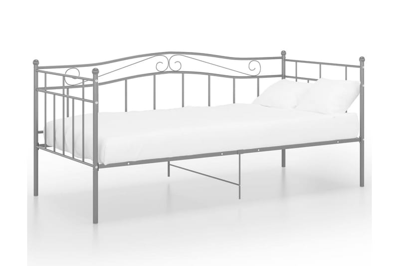 Ramme til sovesofa grå metall 90x200 cm - Grå - Møbler - Senger - Sengeramme & sengestamme