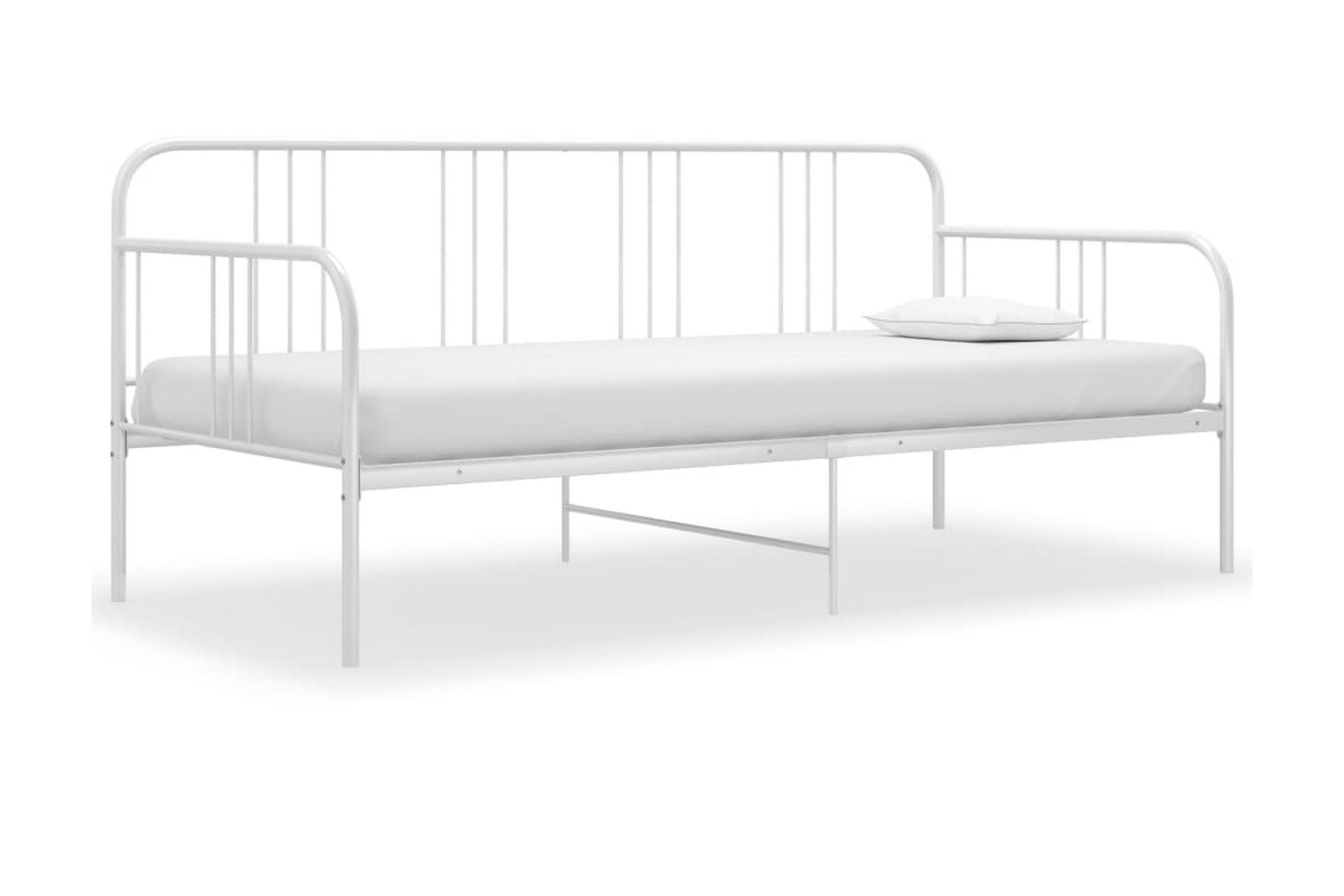 Ramme til sovesofa hvit metall 90x200 cm - Hvit - Møbler - Senger - Sengeramme & sengestamme