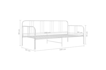 Ramme til sovesofa hvit metall 90x200 cm - Hvit - Møbler - Senger - Sengeramme & sengestamme
