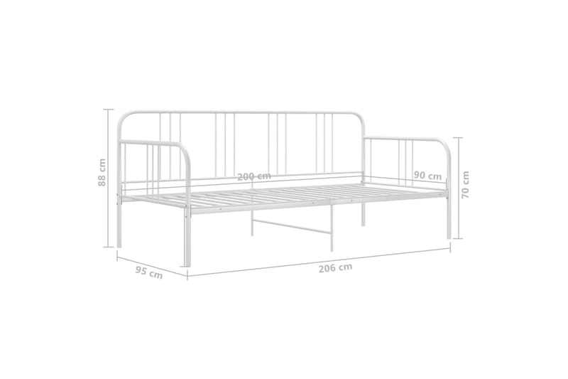 Ramme til sovesofa hvit metall 90x200 cm - Hvit - Møbler - Senger - Sengeramme & sengestamme