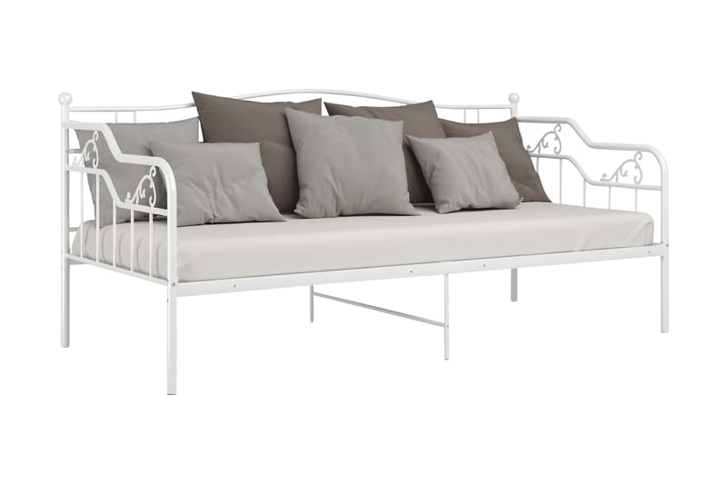 Ramme til sovesofa hvit metall 90x200 cm - Hvit - Sengeramme & sengestamme