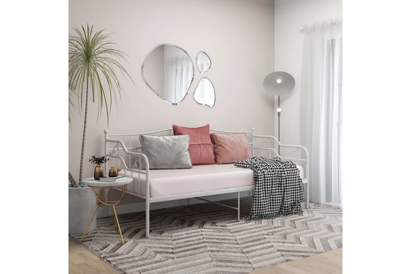 Ramme til sovesofa hvit metall 90x200 cm - Hvit - Møbler - Senger - Sengeramme & sengestamme