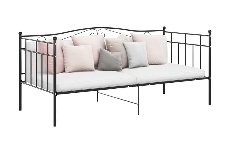 Ramme til sovesofa svart metall 90x200 cm - Svart - Møbler - Senger - Sengeramme & sengestamme