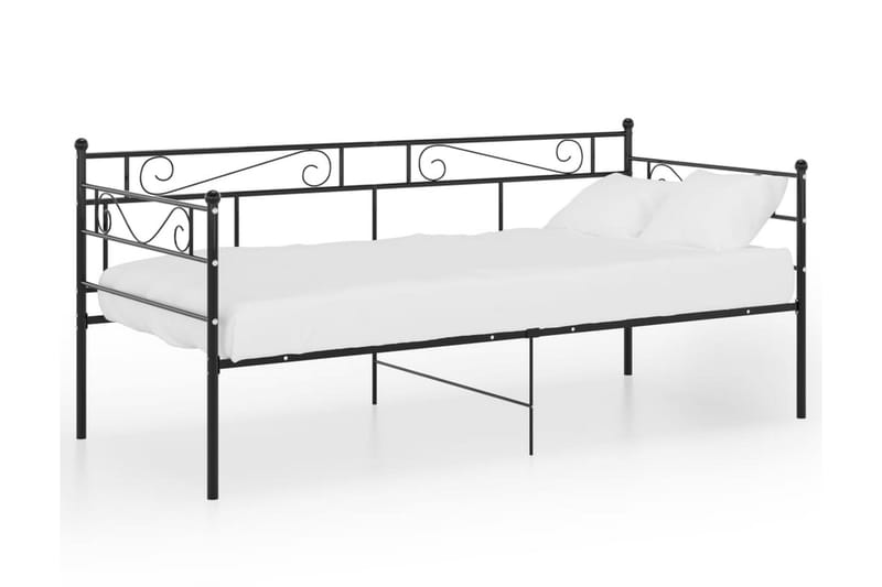 Ramme til sovesofa svart metall 90x200 cm - Svart - Møbler - Senger - Sengeramme & sengestamme