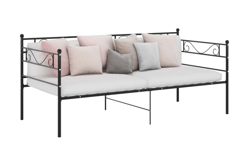 Ramme til sovesofa svart metall 90x200 cm - Svart - Møbler - Senger - Sengeramme & sengestamme