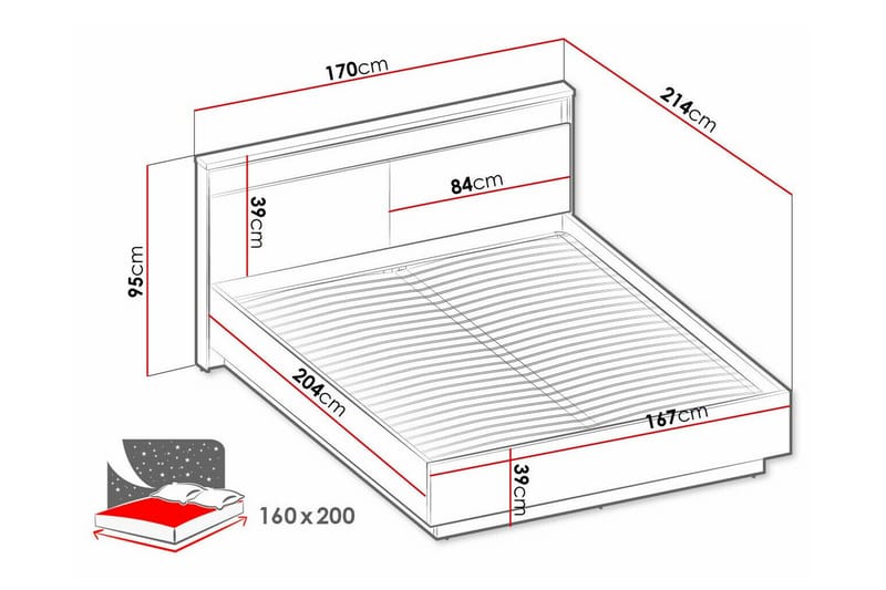 Rathmore Sengeramme 160x200 cm - Svart - Sengeramme & sengestamme