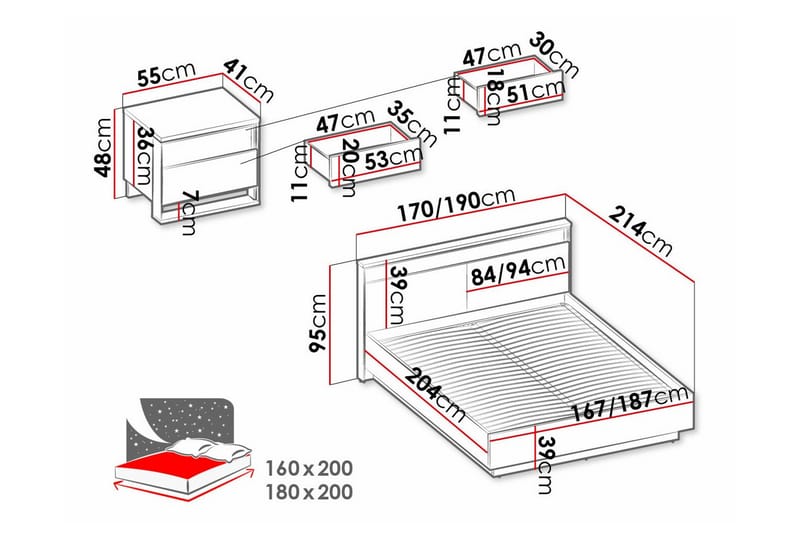 Rathmore Sengeramme 160x200 cm - Svart - Sengeramme & sengestamme