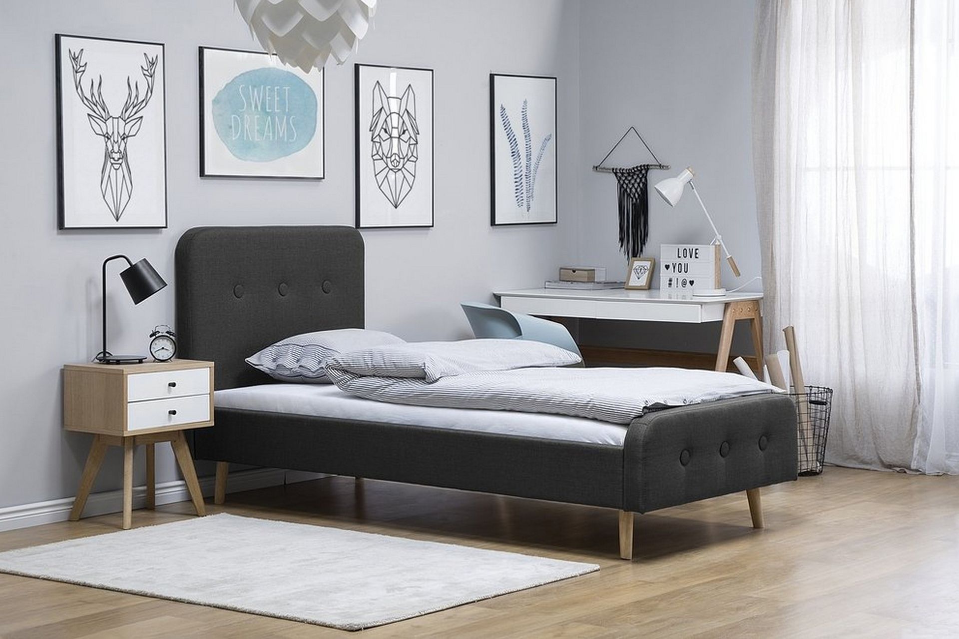Rennes Dobbeltseng 90 | 200 cm - Grå - Møbler - Senger - Sengeramme & sengestamme