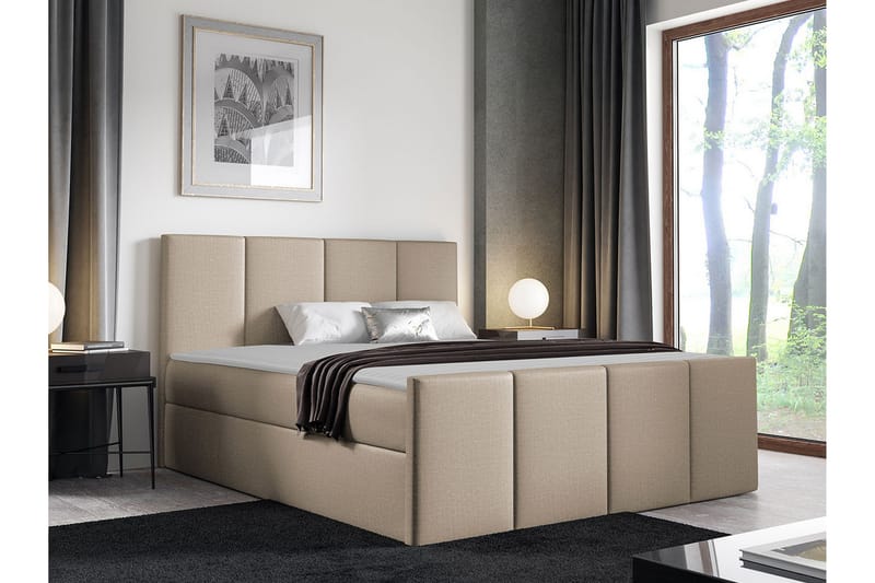 Ripon Sengeramme 160x200 cm - Beige - Sengeramme & sengestamme