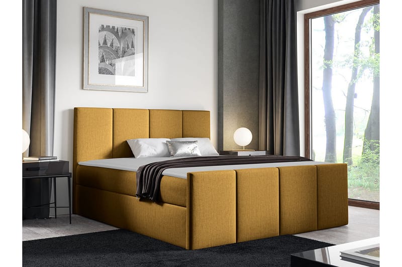 Ripon Sengeramme 160x200 cm - Mørkegul - Møbler - Senger - Sengeramme & sengestamme