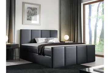 Ripon Sengeramme 180x200 cm i Kunstlær med Fasthetsgrad Medium - Svart - Møbler - Senger - Sengeramme & sengestamme