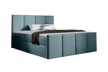 Ripon Sengeramme med Oppbevaring 140x200 cm i Stoff med Fasthetsgrad Medium - Dueblå - Møbler - Senger - Sengeramme & sengestamme
