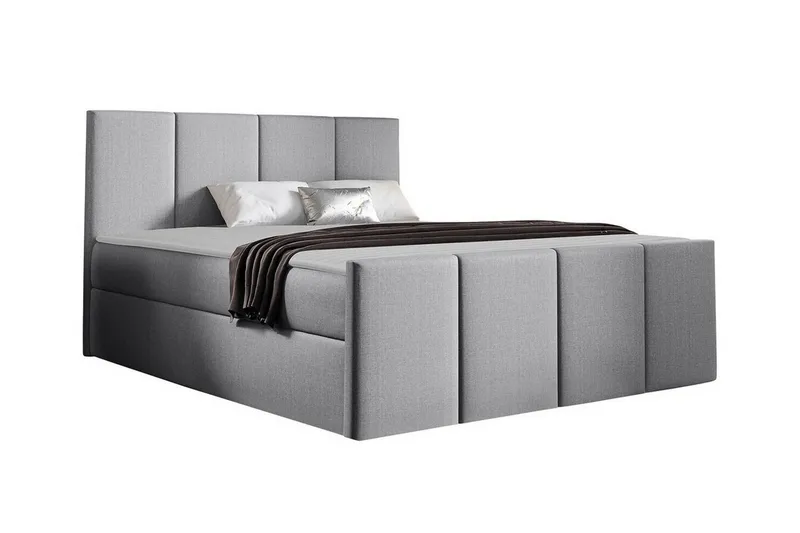 Ripon Sengeramme med Oppbevaring 140x200 cm i Stoff med Fasthetsgrad Medium, Grå