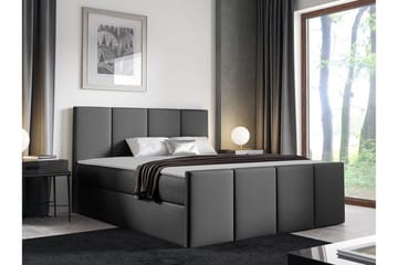 Ripon Sengeramme med Oppbevaring 140x200 cm i Stoff med Fasthetsgrad Medium - Grå - Møbler - Senger - Sengeramme & sengestamme