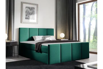 Ripon Sengeramme med Oppbevaring 140x200 cm i Stoff med Fasthetsgrad Medium - Grønn - Møbler - Senger - Sengeramme & sengestamme