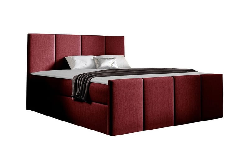Ripon Sengeramme med Oppbevaring 140x200 cm i Stoff med Fasthetsgrad Medium, Rød